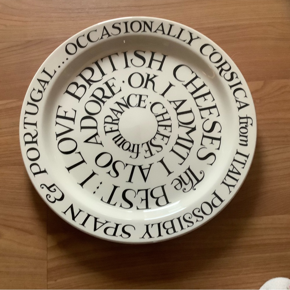 New EMMA BRIDGEWATER Black Toast & Marmalade 13” Cheese Plate Platter 1st Qual